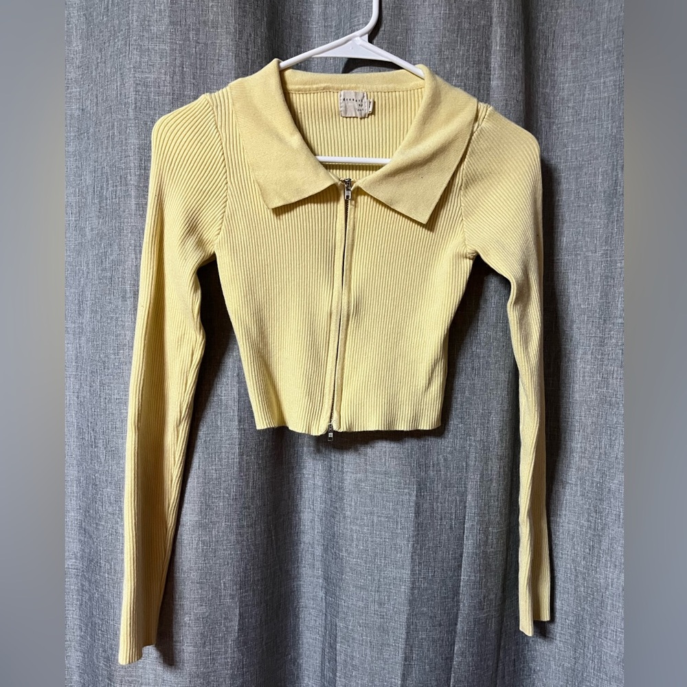 Yellow zip front sweater by Dreamers by debut